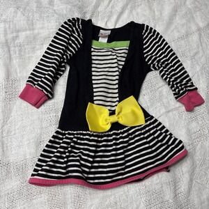 Buster Brown vintage 1980s toddler long sleeve girl dress 2T with bow